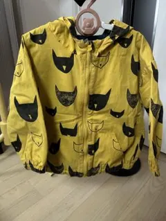 猫顔デザイン イエロージャケット110cm