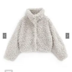 GRL ask79 2way襟プードルファーコート アイボリー