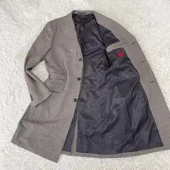 インヘイルエクスヘイル ロングチェスターコート カシミヤ混 グレンチェック LL