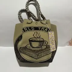 D.KELLY トートバッグ コーヒーカップ刺繍❤️日曜21時までの価格❣️