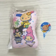 ハーモニーランド オリジナルくじ クッションマスコット ピンク 紙ピック 日焼けのサムネイル