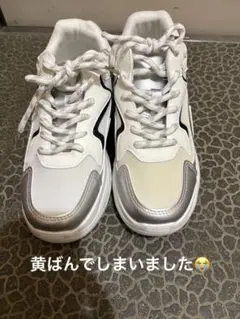 Honeys 厚底　スニーカー　オフ×シルバー　Mサイズ　23-23.5センチ