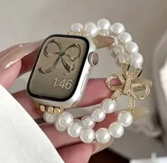 Apple Watch用パールビーズバンド 38/40/41/S10 42mm用