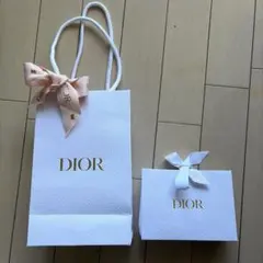 DIOR ディオール ショッパー 紙袋 2枚セット リボン付き ホワイト