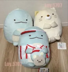 すみっコぐらし　ラウンドワン　おおきなころっとぬいぐるみ　とかげ他2体