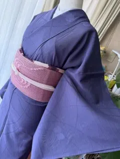 夏着物 縦絽青ぼかし 単衣手縫い仕立てバチ襟 - メルカリ