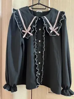 フリル付きブラックブラウス Sサイズ キュロットスカートSサイズ セット売り