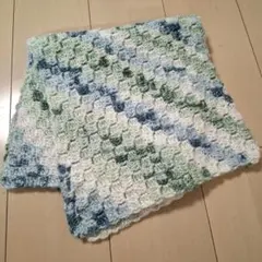 ハンドメイド 編み物 ブランケット　膝掛け　ベビーブランケット
