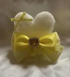 うさ耳リボンヘアクリップ イエロー