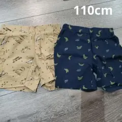 恐竜柄&バナナ柄 半ズボン 2枚セット　110cm