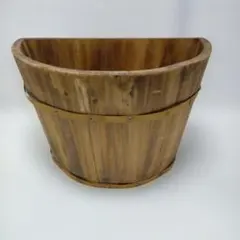 木製 半割り樽 プランター ガーデニング 鉢カバー ウッド桶 260319-7T