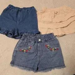 デニム ショートパンツ 3点 セット 120cm