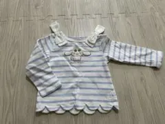 petit main シナモンストライプ長袖Tシャツ