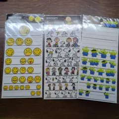 4SIZEステッカー　シール　スマイル　スヌーピー　リトルグリーメン