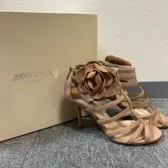 ジミーチュウ JIMMY CHOO ベージュ フラワーサンダル