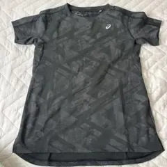 新品アシックスレディースSサイズ墨黒カラーTシャツ