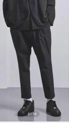 EN ROUTEナイロンポリウレタン ストレッチ 3プリーツ テーパード スリム