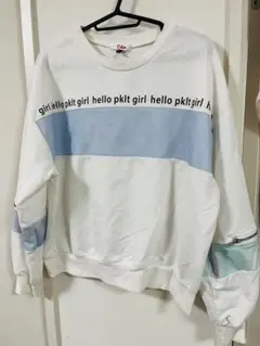 ピンクラテ☆M(165)ホワイト トレーナー