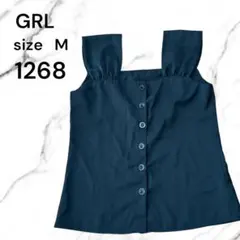GRL ノースリーブ ブラック Mサイズ 黒 無地 シンプル 古着　黒　古着