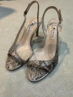 ダイアナ　サンダル　オープントゥ　22.5 パイソン