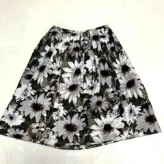 【Paul Smith】 新品同様 花柄フレアスカート グレー 日本製 M