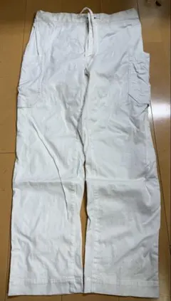タケオキクチのホワイト カーゴパンツ 4ポケット