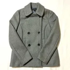 【theory】セオリー　ウール・カシミヤ　ダブル　ピーコート　無地　グレー　S