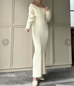 レイヤードカシュクールリブワンピース