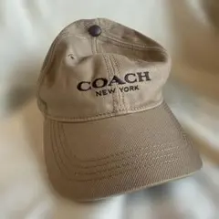 COACH コーチ ベースボールキャップ CA454 ベージュ 帽子 ロゴ 刺繍