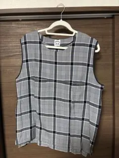 SUNSEA チェック柄 ノースリーブベスト