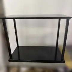 美品】茶道具 木製 艶消 眞之台子 黒漆塗 組立式 元箱付 茶棚 お稽古