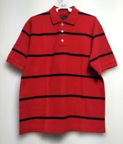 4/30まで 海外古着　siegfried 赤×黒　ボーダーポロシャツ