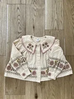 【apolina】ブラウス2-3y Apolina 刺繍入り半袖ブラウス 2-3Y - メルカリ