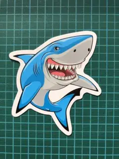 防水ステッカー　サメ　水色　かわいい　シャーク【2】