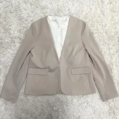 ユナイテッドアローズ　ノーカラージャケット　ベージュ　36 アデイインザライフ