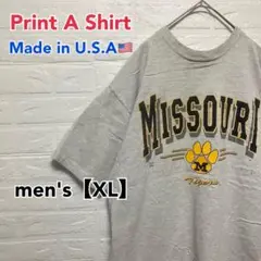 ●T519【アメリカ製】ミズーリ大学 Tシャツ グレー系 men's【XL】