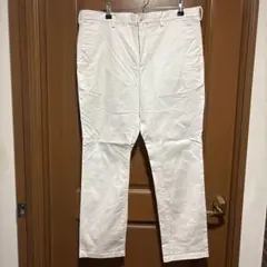 GUホワイト チノパン ジッパー式 L