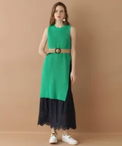 グレースコンチネンタル　ニットスリットワンピース