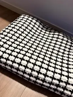 ダブルサイズ 白黒チェックカバー