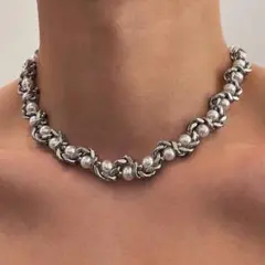 鎖 貝パール チェーン ネックレス 48－53㎝ 調整可能 サージカルステンレス