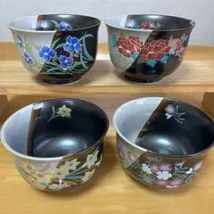 有田焼　慶斎　どんぶり　4枚セット 絵変わり 丼碗　丼鉢　多様鉢