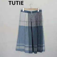 TUTIE. ツチエ ビックタータンチェック リネン ロングスカート