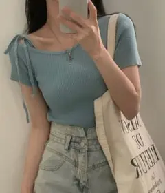 リボントップス ワンショルダー