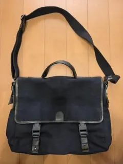 イルビゾンテ イタリア製 ショルダー ネイビー キャンバス レザー