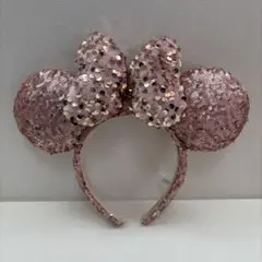 ディズニー ミニー カチューシャ スパンコール ピンク