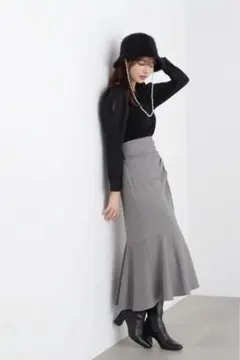 [プロポーションボディドレッシング] フラットアシメギャザーマーメイドスカート