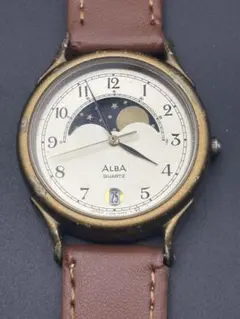 SEIKO セイコー アルバ ムーンフェイズ V338-6020 稼働品220