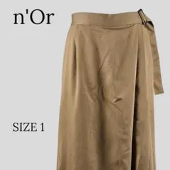 nOrLABEL 切替 タック ワイドパンツ ブラウン×ボルドー SIZE1