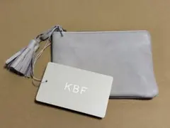 【未使用・箱入】本革 ポーチ アーバンリサーチ KBF 羊革 ライトグレーのサムネイル