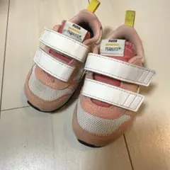 13.0cm Puma スヌーピー付き スニーカー ピンク×ホワイト